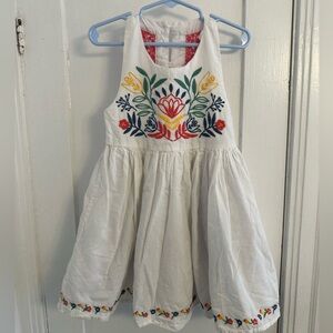 Embroidered White Kids Dress Rachel Zoe